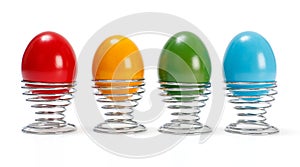 Painted Easter eggs in metal cup