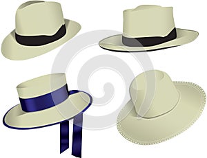 Set of panama hats
