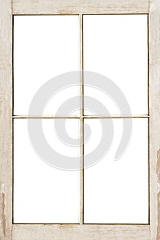 Four Pane Window Frame Isolated on White photo