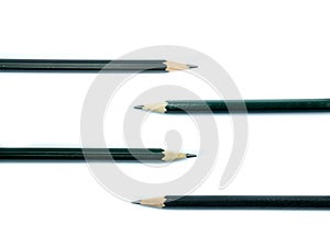 Four pencil on white background