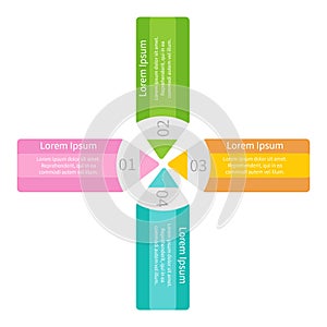 Four pencils template set. Infographic.