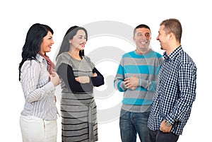 Four people having conversation