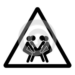 Four Person Lift Required Symbol Sign, Vector Illustration, Isolate On White Background Label .EPS10