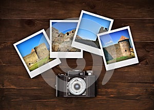 Four photos with medieval castle