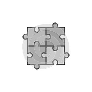 Four Piece Puzzle vector concept icon or symbol