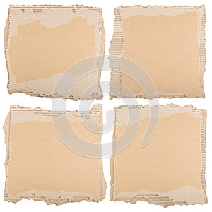 Four pieces of brown cardboard