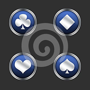 The four playing card suits icons