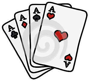 Four poker aces
