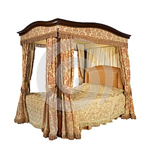 Four poster bed with isolated with clip path