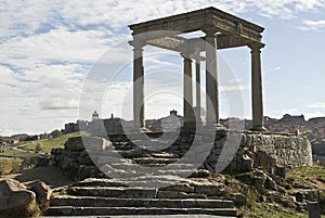 Four posts monument and Avila city.