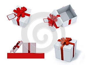 Four present boxes