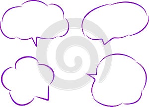 blue purple colorful pattern decorative dialogue clouds