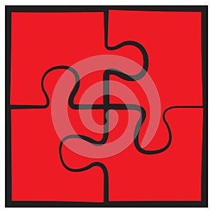 Four puzzles. Vector symbol photo