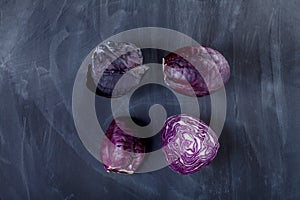 Four red cabbages