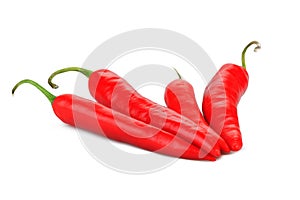 Four red hot peppers chile