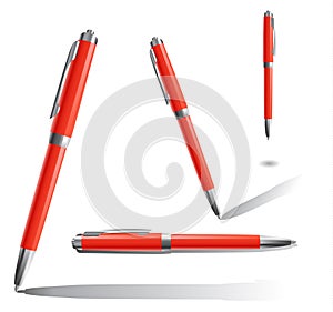 Four red pens