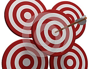 Four red target with arrow photo