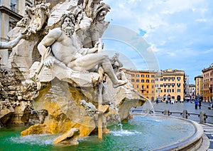 Four River fountain in Piazza Navona, Rome