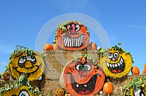 Halloween Hay Bales in Gervis, Oregon