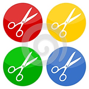 Four Scissors buttons