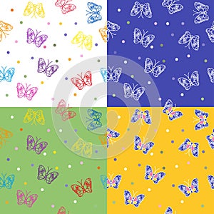 Four of seamless pattern