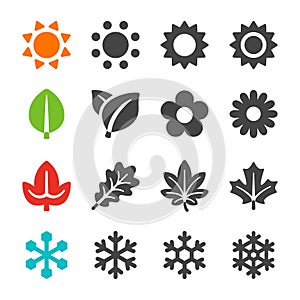 Four season icon set