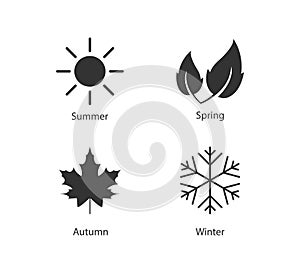Four season icon. Vector illustration, flat design
