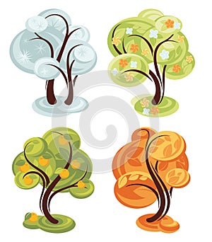 Four season simple trees