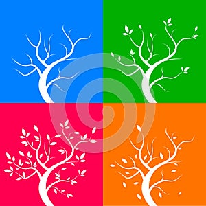 Four season trees, illustration