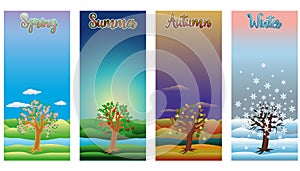 Four seasons banners, vector