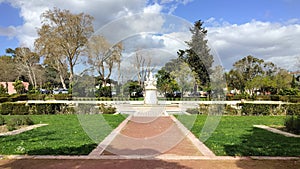 Four Seasons Fountain, central point of the gardens of Marques de Pombal Palace, Oeiras, Lisbon, Portugal