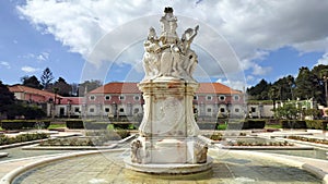 Four Seasons Fountain in the gardens of Marques de Pombal Palace, Oeiras, Lisbon, Portugal