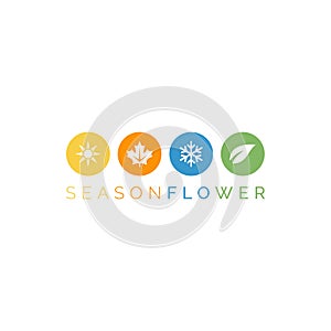 Four Seasons Icon Illustration Logo Design