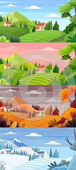 Four seasons landscape set