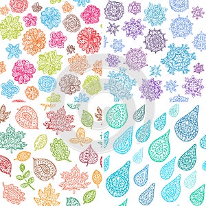 Four Seasons Seamless Pattern