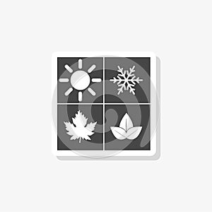 Four seasons, season sticker, simple icon