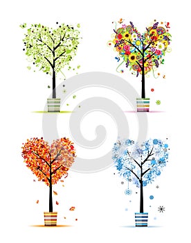 Four seasons - spring, summer, autumn, winter tree