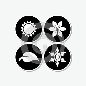 Four seasons sticker isolated on gray background