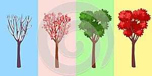 Four seasons tree. Vector illustration