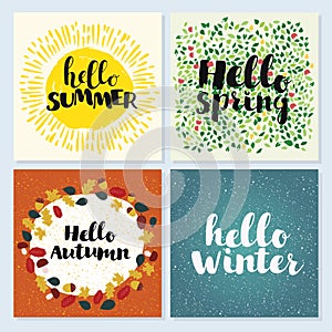 Four Seasons Typographic Banner. Vector illustration EPS 10