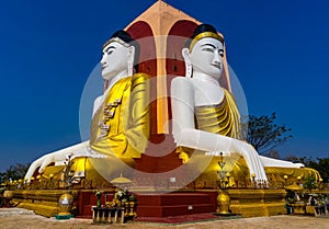 The Four Seated Buddha shrine in Kyaikpun Pagoda