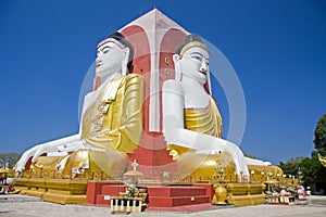 Four Seated Buddha shrine at Kyaikpun Pagoda in Bago, Burma