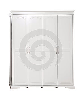 Four-section wardrobe over white, with path