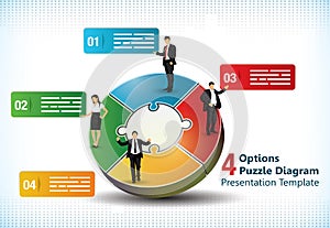 Four sided puzzle presentation template