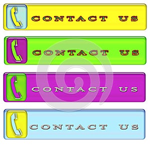 Four simple rectangular contact us button