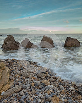 The Four Sisters Rocks at South Shields.