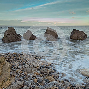 The Four Sisters Rocks at South Shields.