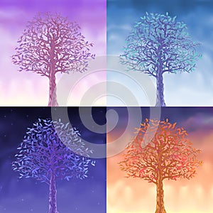 Four sky trees