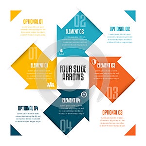 Four Slide Arrows Infographic