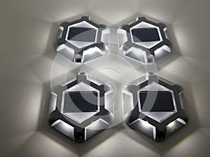 Four solar powered lights